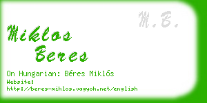 miklos beres business card