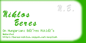 miklos beres business card